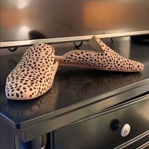 Leopard calfskin slides